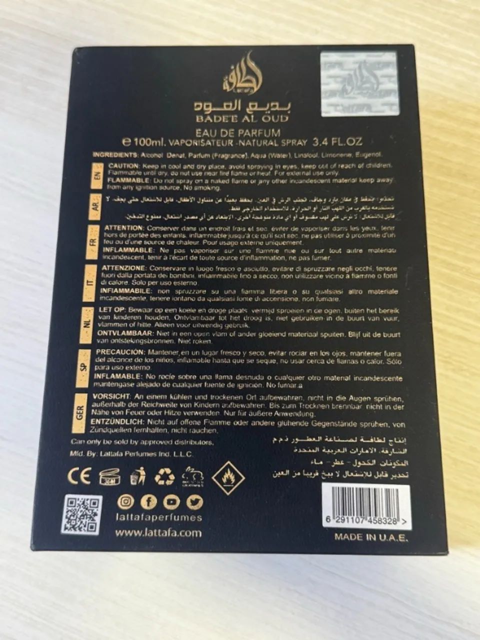 Perfume Oud For Glory Lattafa (Bade'e Al Oud) 100ml - Foto 4