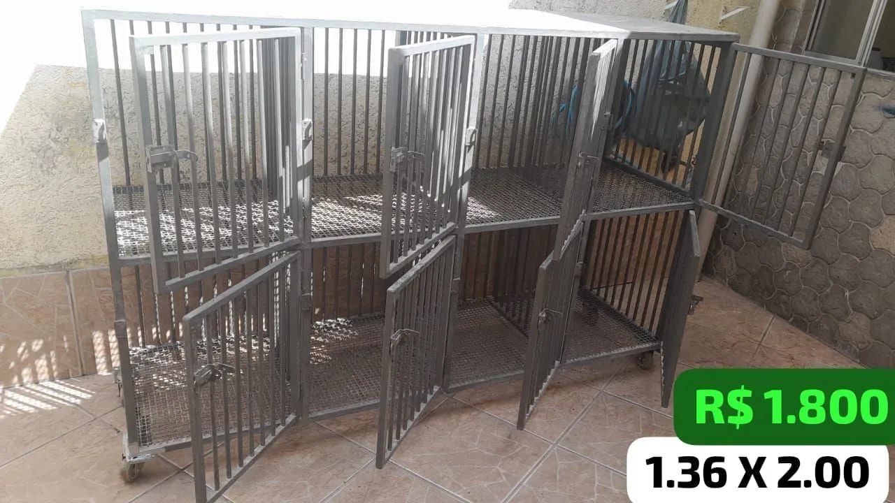 Gaiola de Ferro segura com 8 estações de canil  - Foto 3