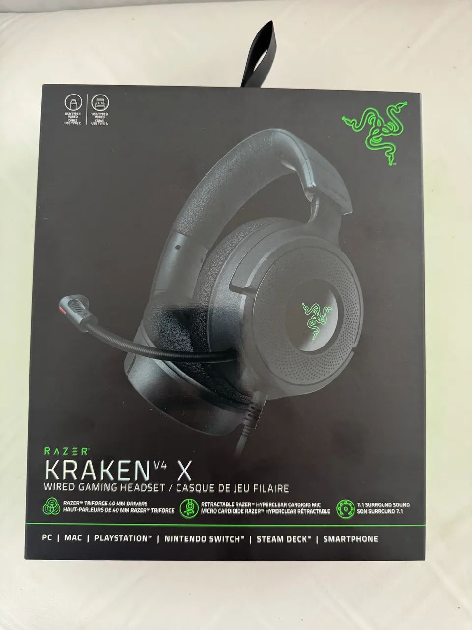 Fone de Ouvido Gamer Razer Kraken V4 X com Fio - Som Surround 7.1  - Foto 4