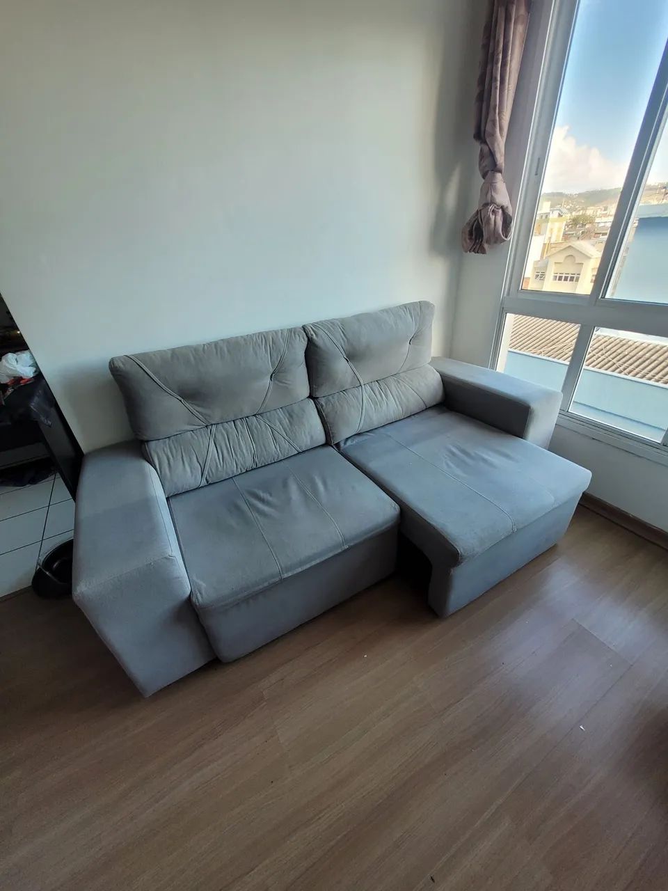 Sofá Retrátil e Reclinável 2,00m Cinza - Foto 4
