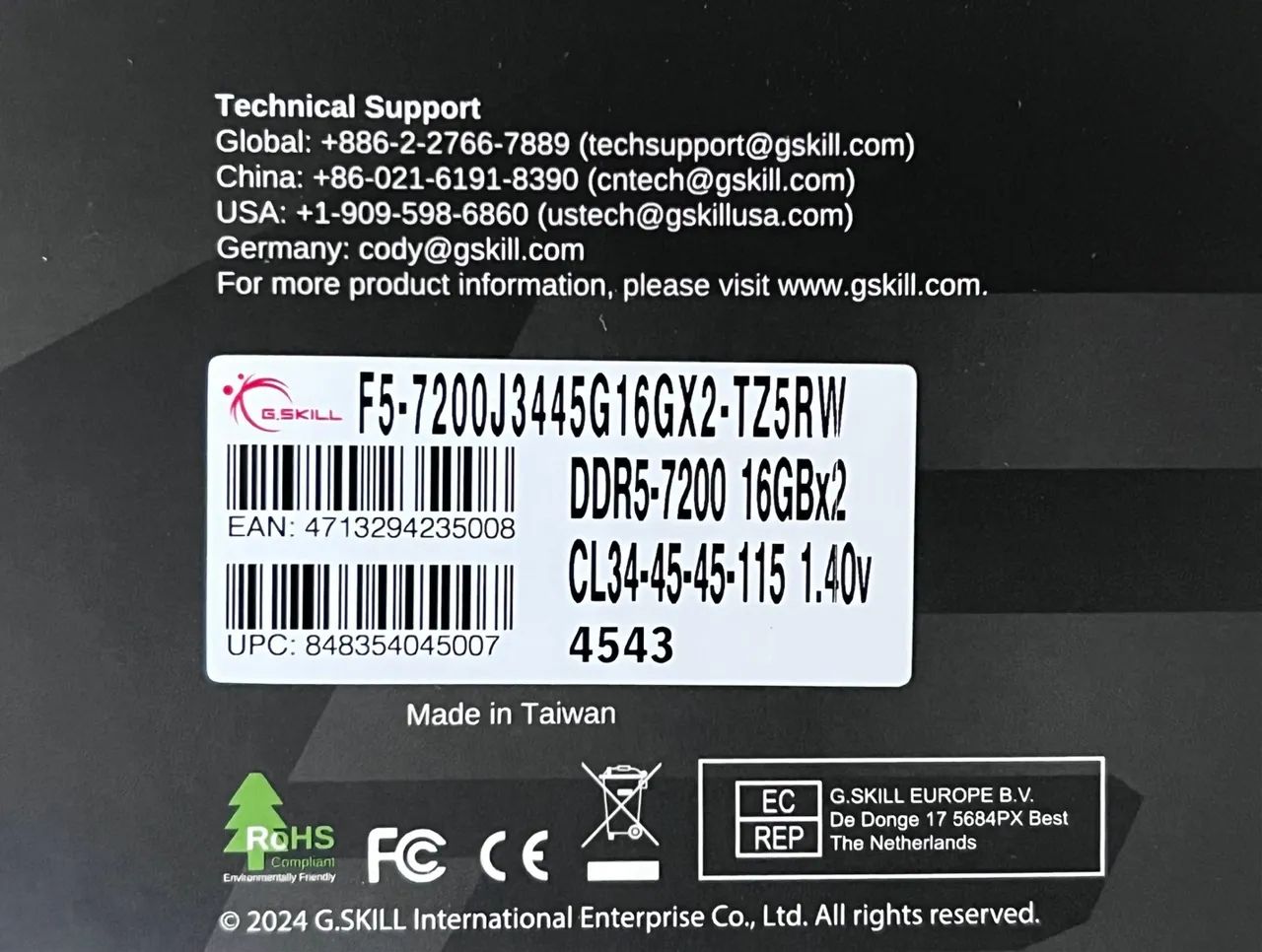 Kit RAM DDR5 G.Skill 2x16Gb 32Gb 7200MT/s - Foto 4