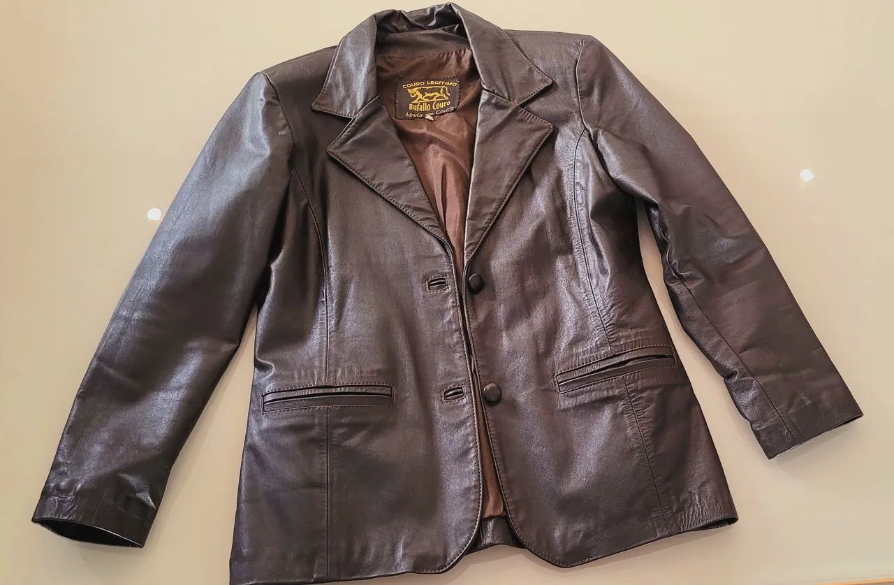 Blazer feminino em couro legítimo  - Foto 3