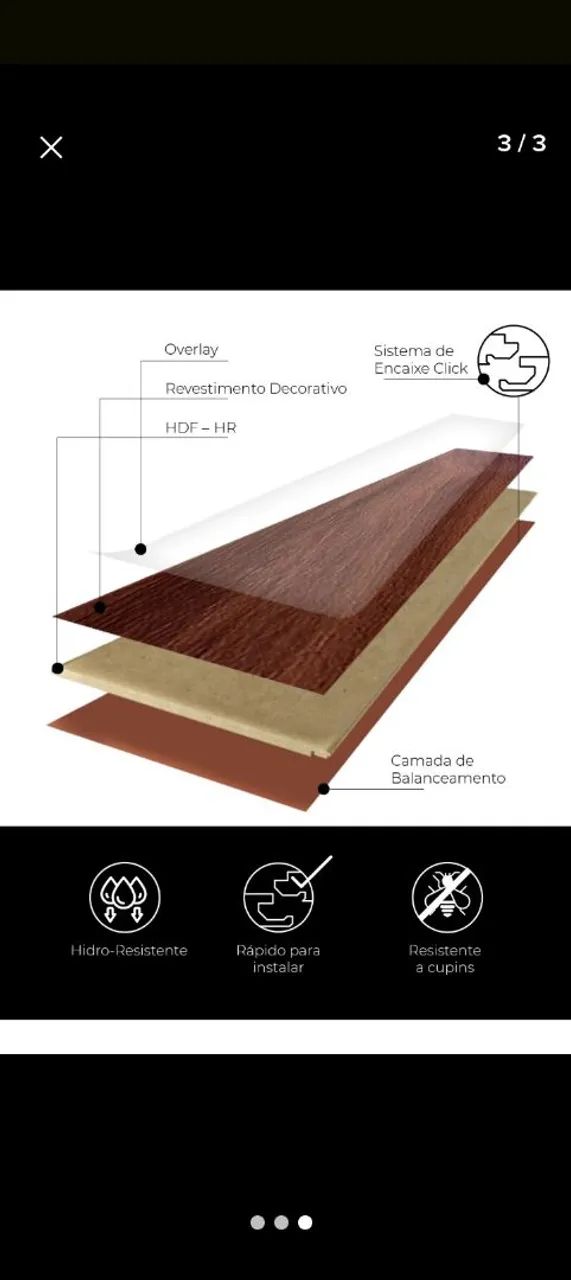 Piso laminado 12 mm novo - Foto 3
