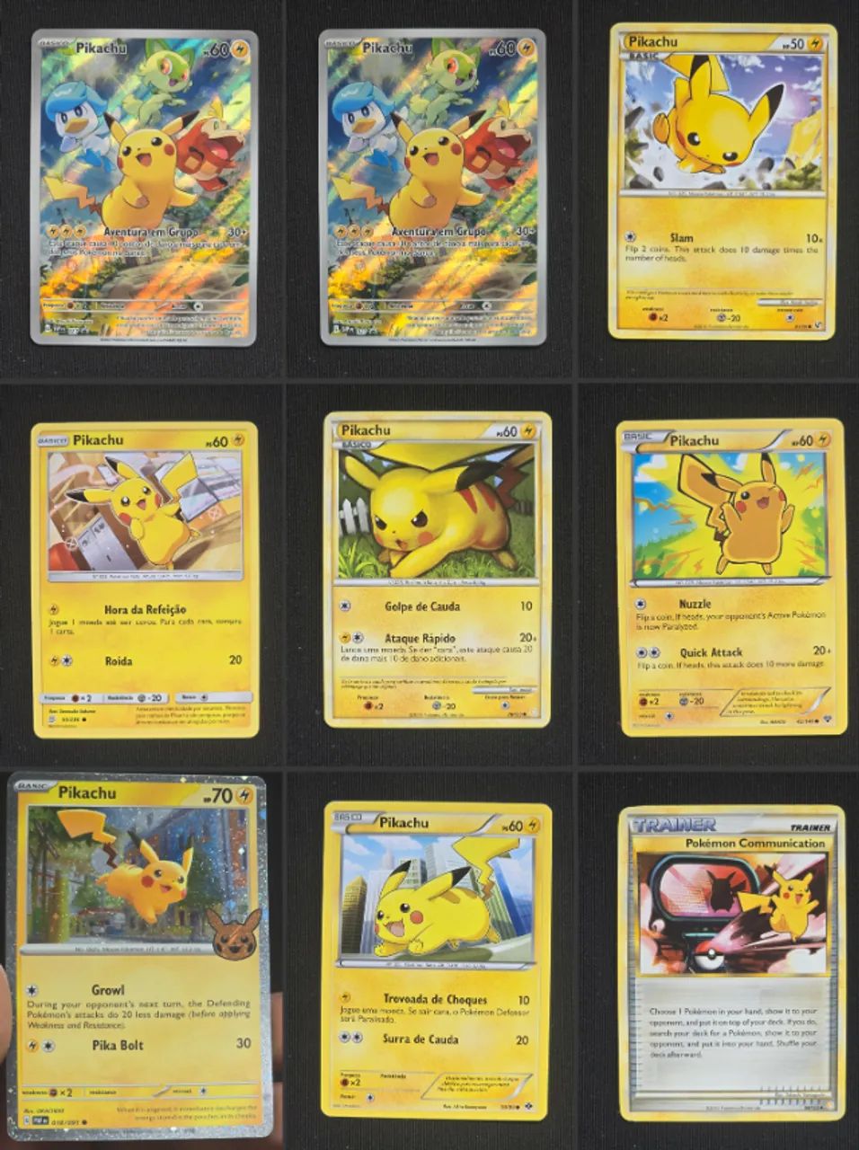 Cartas Pikachu de varias colções - Pokemon TCG