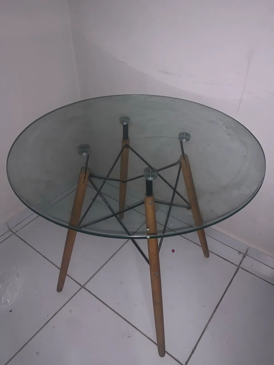 Mesa de vidro redonda