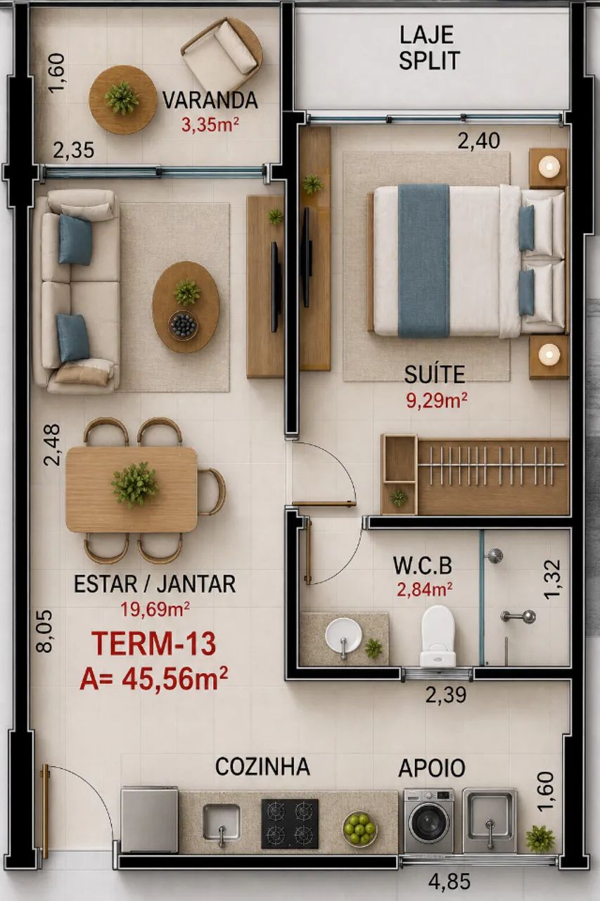 Ed. Lucarini | Jatiúca | 2 Unidades à Venda | Quarto e Sala | Próximo ao Mar - Foto 3
