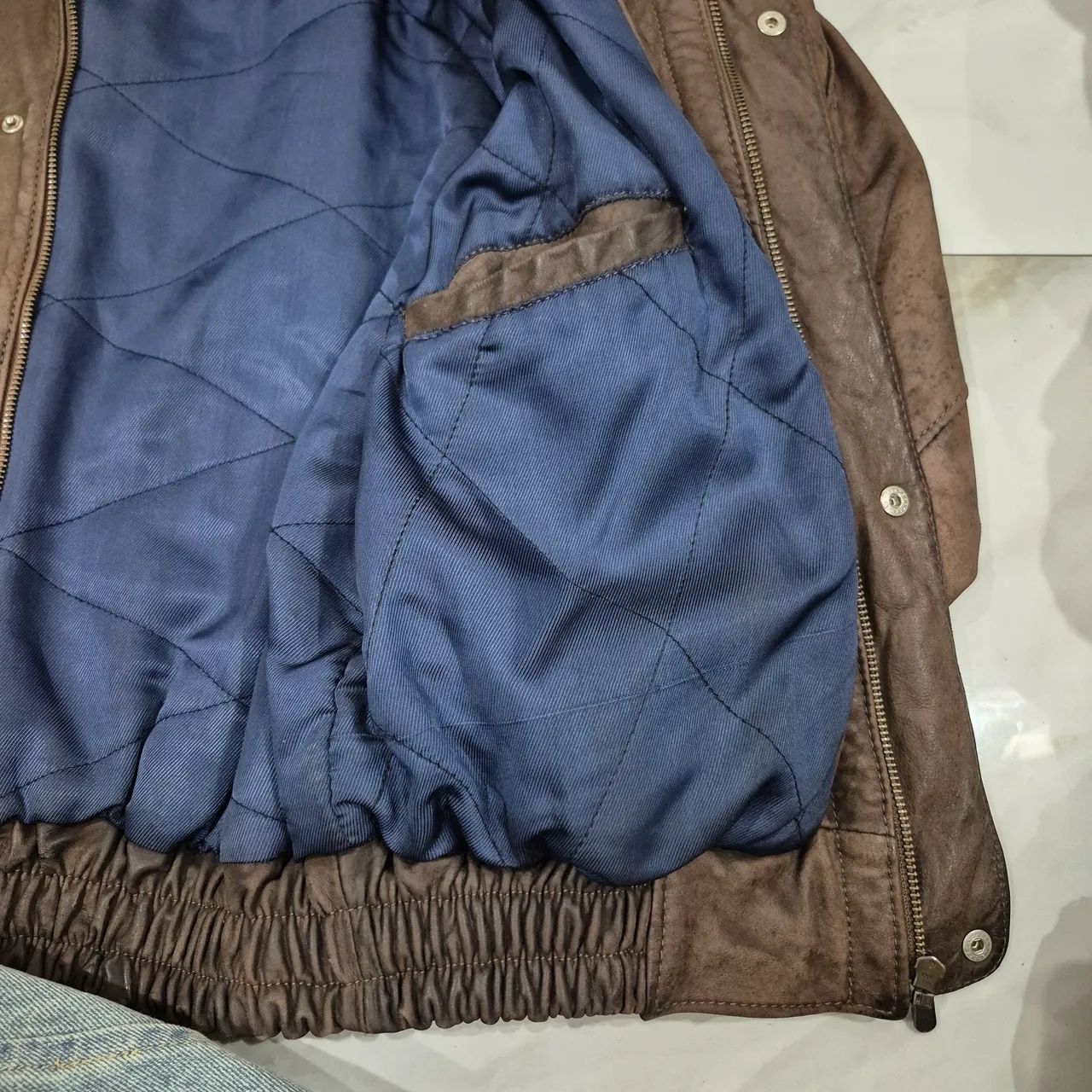 Jaqueta Bomber de Couro Yatchsman  - Foto 3