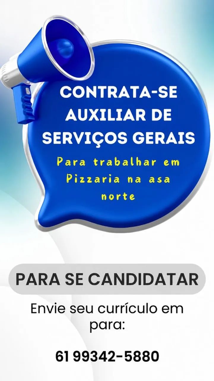 ? CONTRATA-SE - AUXILIAR DE SERVIÇOS GERAIS 1
