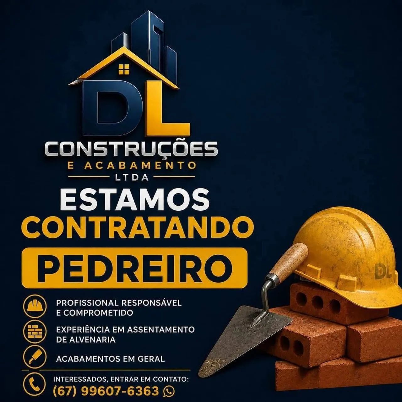 Vaga de Emprego; Pedreiro e Azulejista  - Foto 2