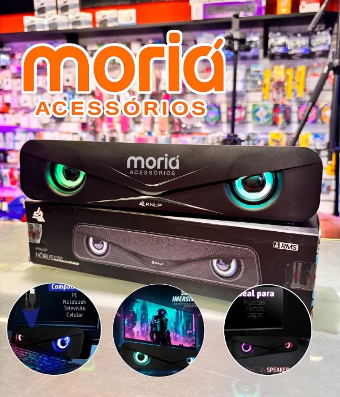 Caixa De Som Soundbar Computador Celular Notebook Led Usb P2 Cor Preto - Foto 3