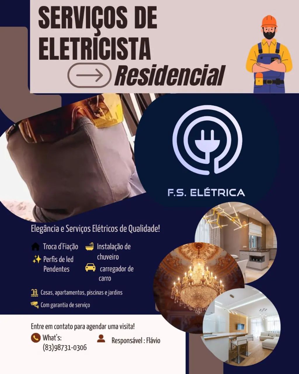 Eletricista com garantia de serviço 