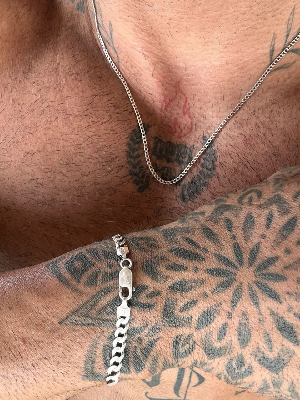 CONJUNTO PRATA 925 COLAR E PULSEIRA  - Foto 4