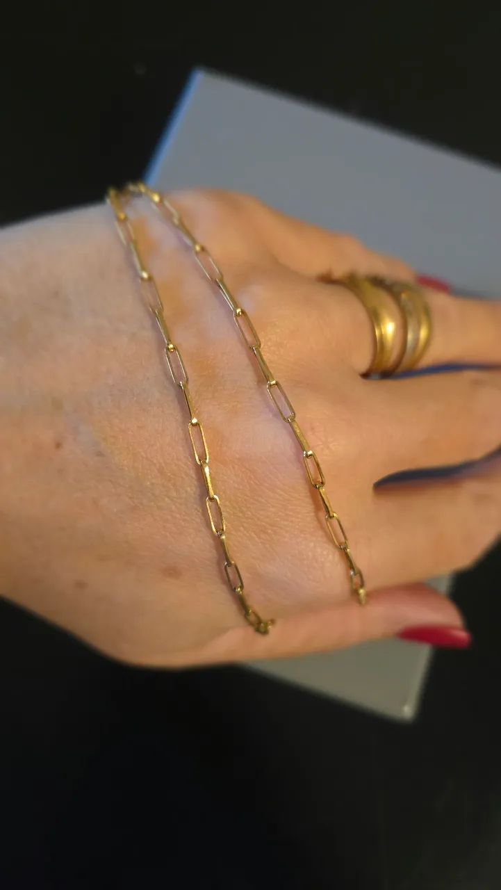 Corrente ouro 18k 40cm e tem extensor  - Foto 4