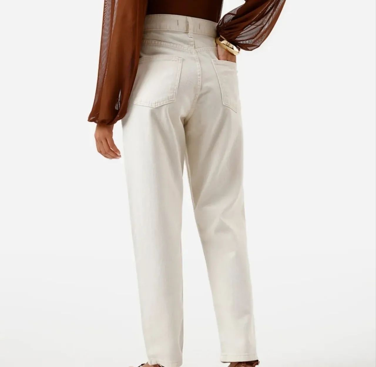 Calça jeans na cor palha - Foto 2
