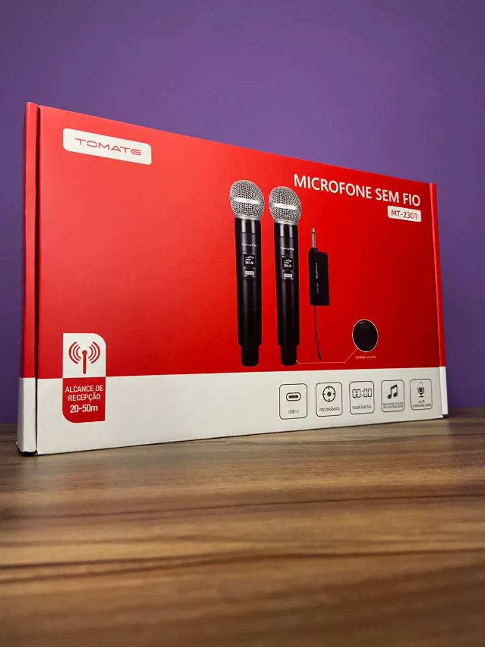 Microfone Duplo sem Fio MT-2301 Tomate an2