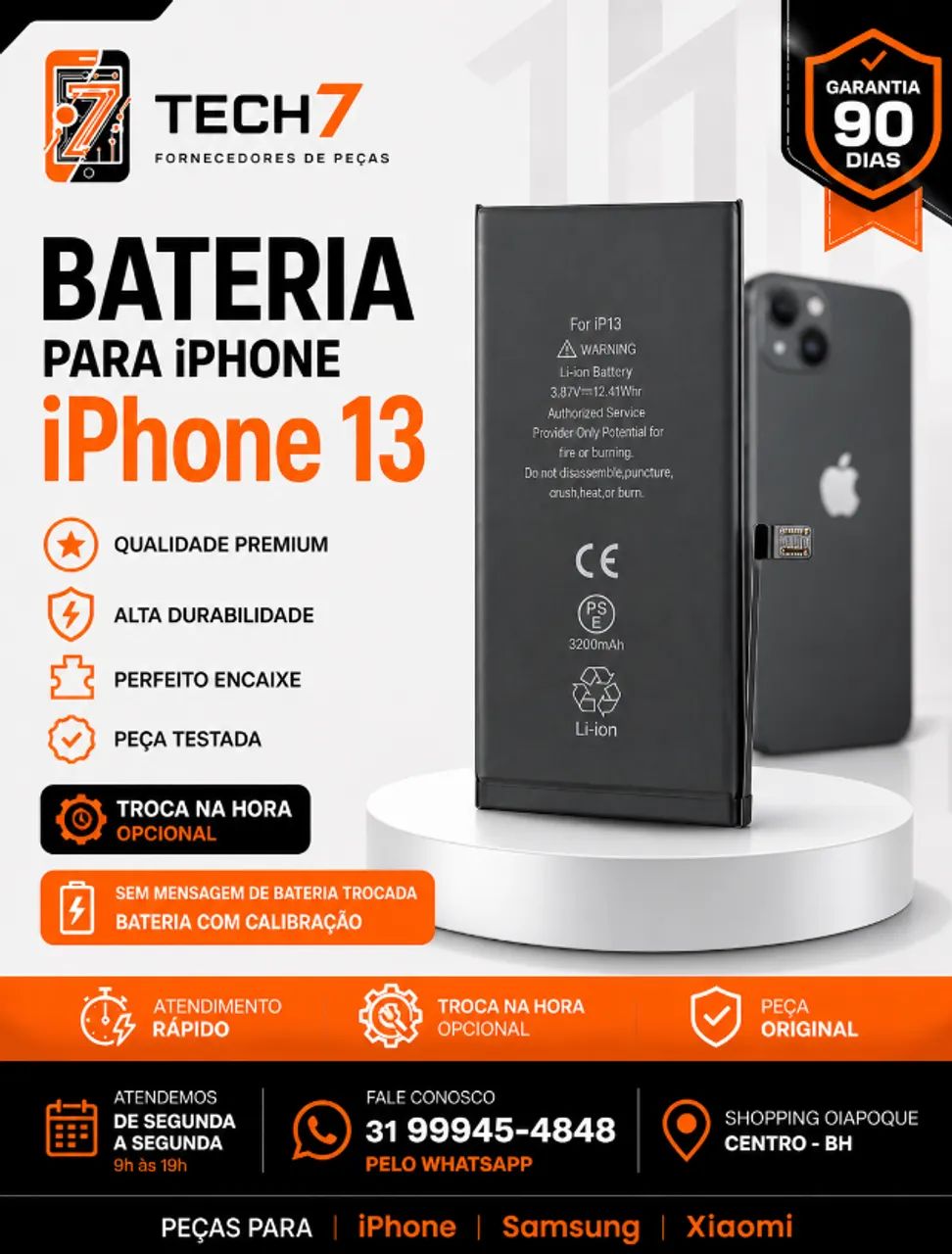 Bateria de reposição para iPhone 13