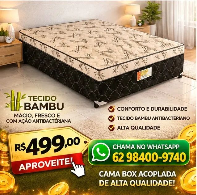 CAMA BOX CASAL COM QUALIDADE GARANTIDA - JR COLCHÕES, ENTREGA RAPIDA! - Foto 3