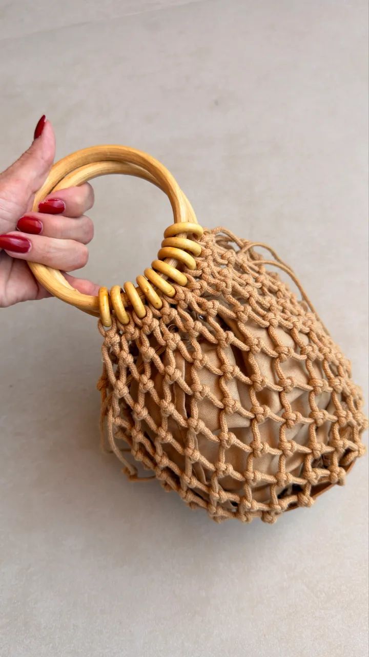 Bolsa macramê com forro  - Foto 4