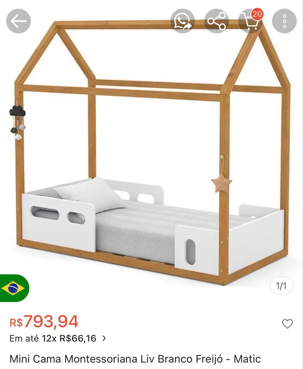 Cama infantil casinha - Foto 3