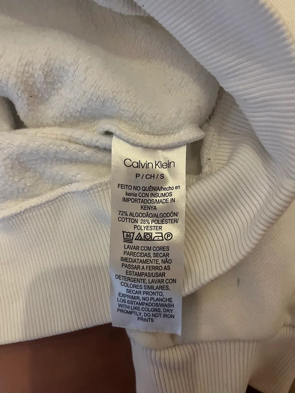 moletom calvin klein jeans branco p - Foto 3