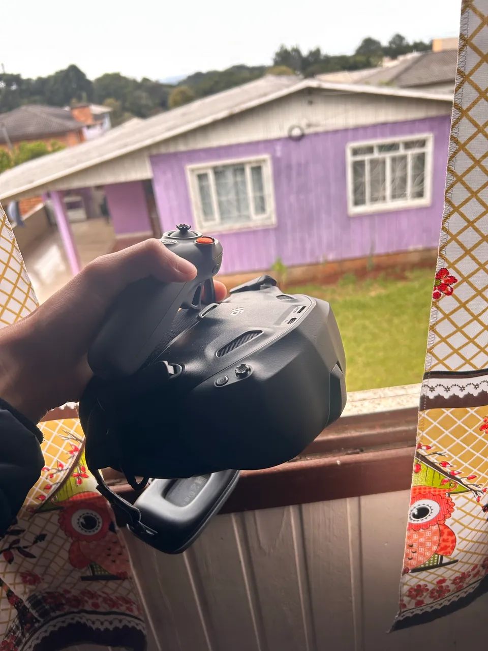 Óculos gomgles e controle fpv