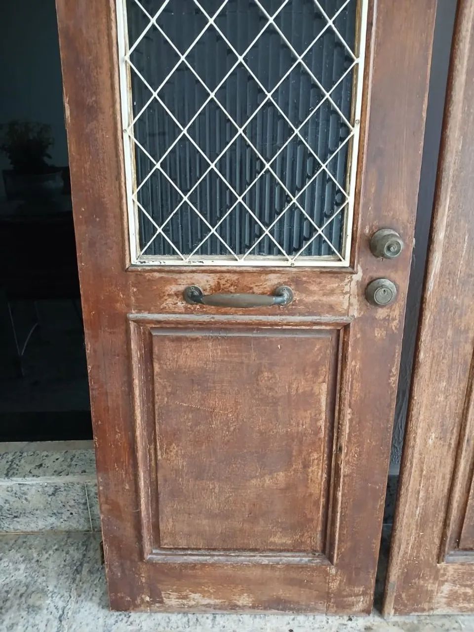 Porta de duas folhas em madeira Angelim - Foto 3