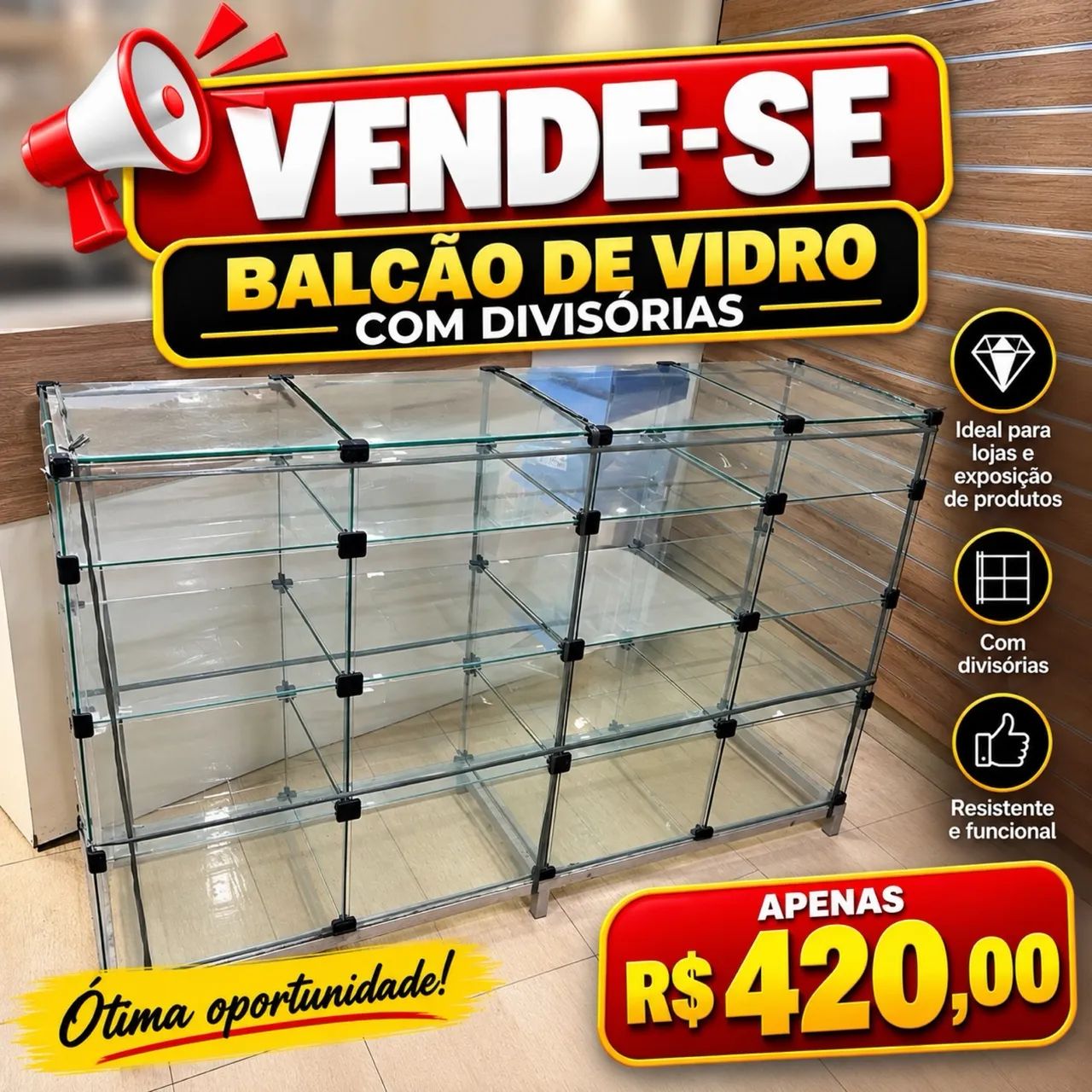 Balcão de vidro