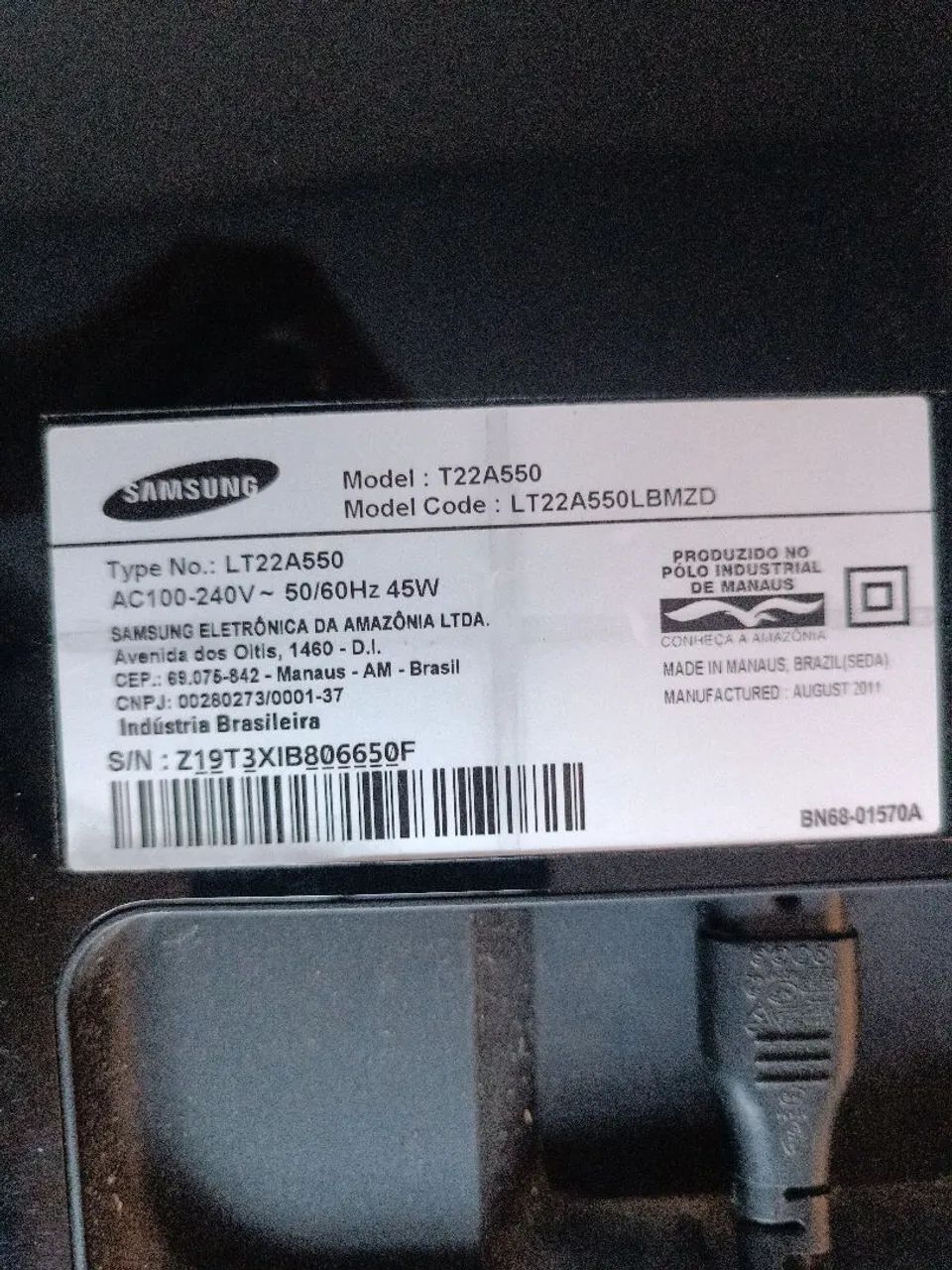 Vendo ou troco - Monitor TV Samsung T22A550 - LEIA O ANÚNCIO 