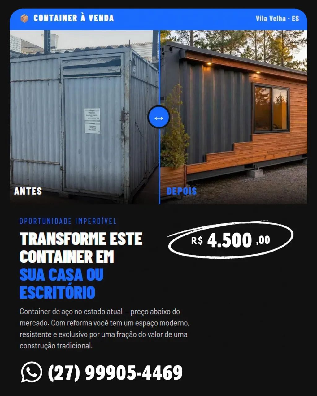 Vendo Container - R$ 4.500,00