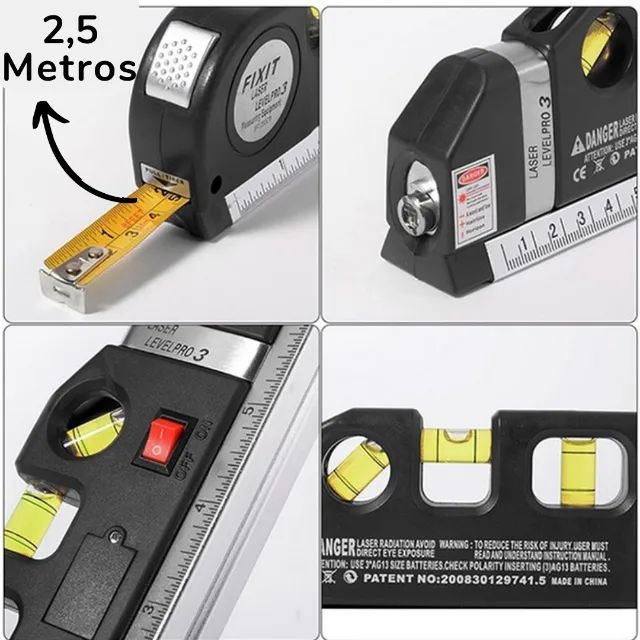Trena 2,5m Com Nível e Laser _ FE171 - Foto 4