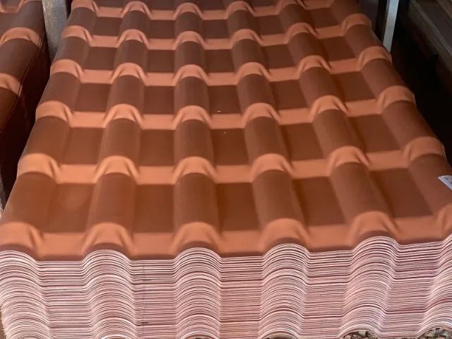 telha pvc modelo plan cor cerâmica 2,42x88 69,90 a vista  