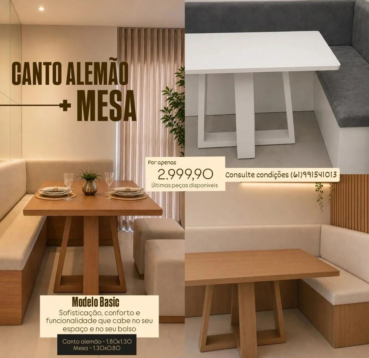 Canto alemão e mesa/ promocional
