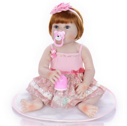 Pronta Entrega Boneca Bebê Reborn Ruiva 57cm