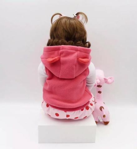 Boneca Bebê Reborn 48cm com girafinha - Foto 4