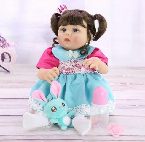 Bebê Reborn Boneca Grande Toda de Silicone 57Cm