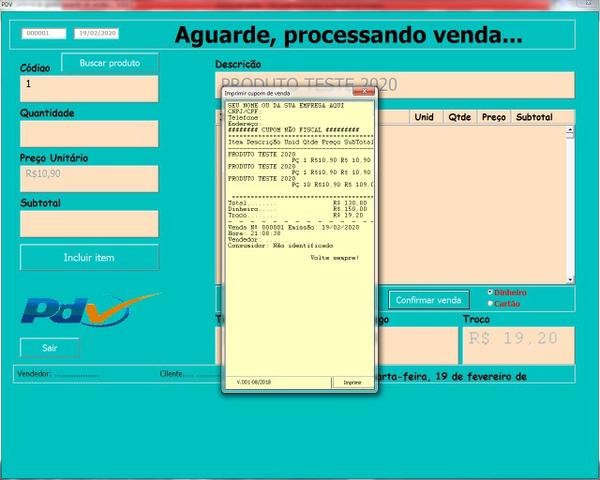 Incrivel! Sistema de vendas, controle de estoque, gestão de vendas, PDV, cadastros, caixa