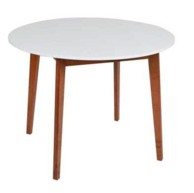 Mesa de Jantar Redonda Tóquio Branca e Mel - Foto 2