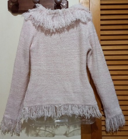 Casaco tricot em lã rosa Clock House - Foto 2
