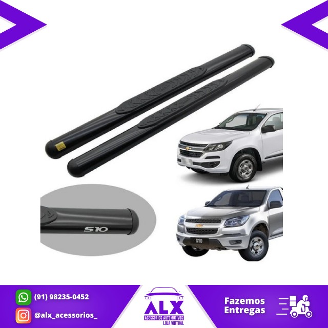 Estribo Lateral Nova S-10 Tubular Preto