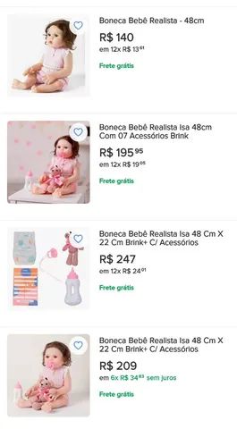 Boneca Baby Ninos Recém Nascida Bebê ReBorn com Acessórios Cotiplás -  Mercadao do Real