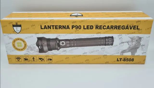 Lanterna LED Recarregável Potente P90 Super Brilhante Lt-8508