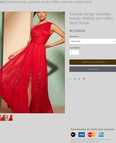 Vestido vermelho SKAZI na etiqueta  - Foto 3