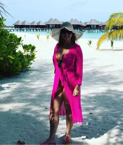 saída de praia tricot renda manga nova