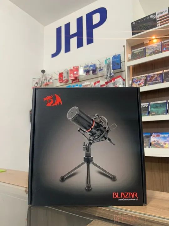 Microfone Gamer Streamer Redragon Blazar USB | Parcela Sem Juros | Loja Curitiba