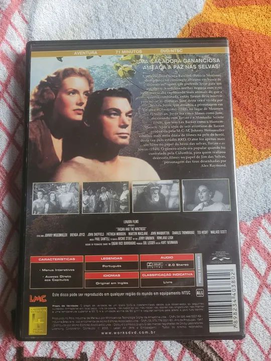 DVD Filme Tarzan e a Caçadora - Edição Clássica - Johnny Weissmuller - Foto 2