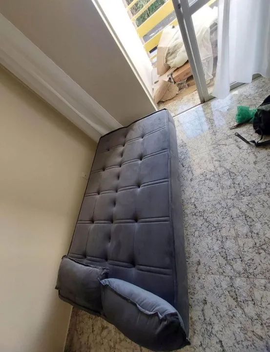 sofá com espuma d33 tecido veludo