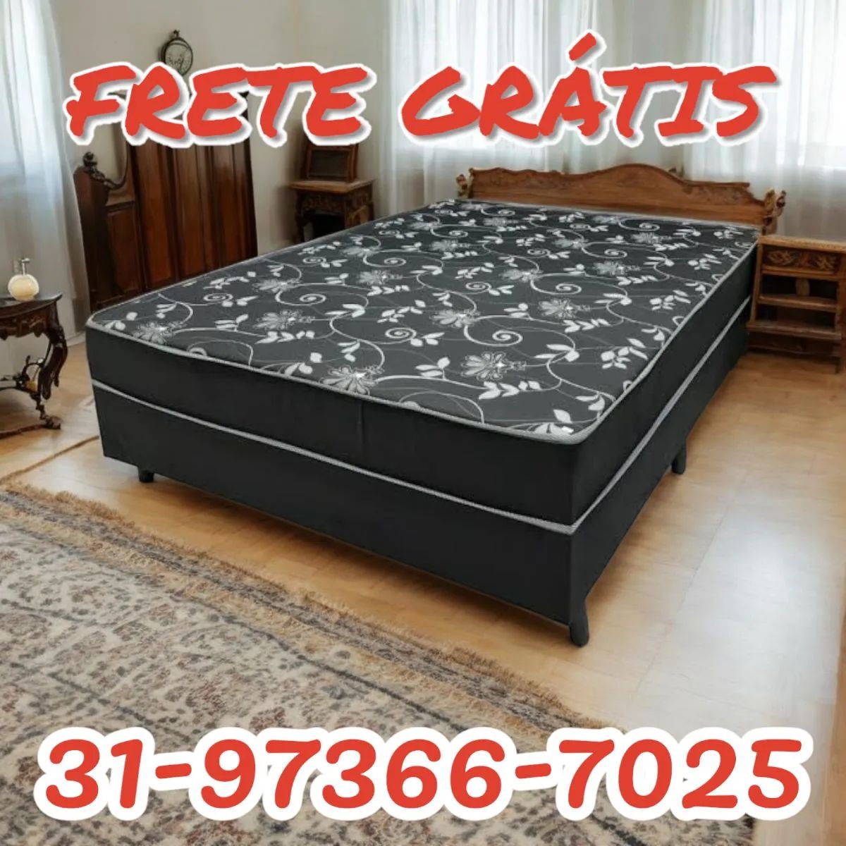 CAMA CASAL BOX CONJUGADO 10CM DE ESPUMA D33 / DIRETO DA FÁBRICA 