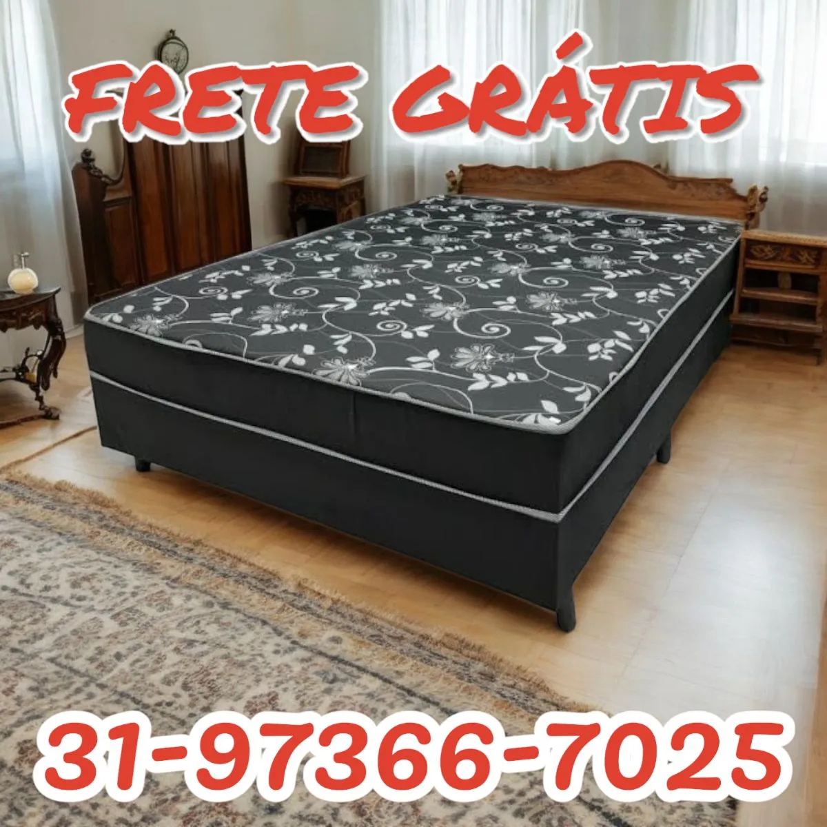 CAMA CASAL BOX CONJUGADO 10CM DE ESPUMA D33 / DIRETO DA FÁBRICA