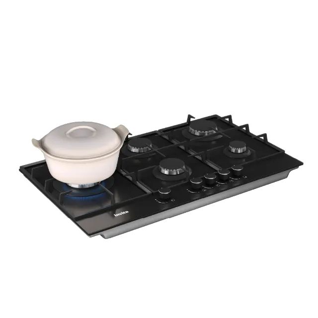 COOKTOP INVITA A GAS 5 BOCAS TRIPLA CHAMA BLACK 90 CM BIVOLT I-CKG-5Q-90-BL-3TNA - Foto 4