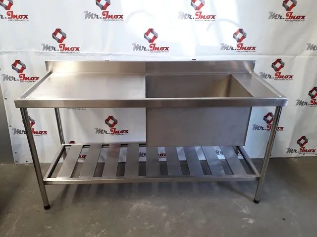 Pia inox com cuba grande / pia industrial inox muito reforçado  - Foto 2